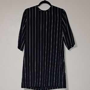 Equipment Black and White Striped Mini Dress